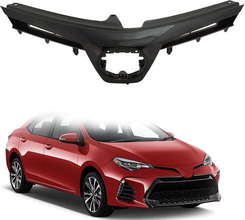 Front Bumper Upper Grille Assembly Fit For 2017 2018 2019 Toyota Corolla SE/XSE Sedan Glossy Black Grill Replacement 5310502010C0, TO1200423 in Saudi Arabia