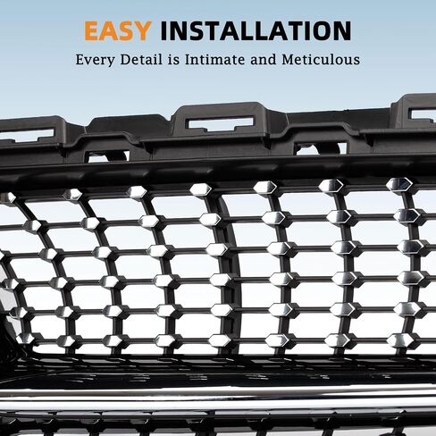 شواء Grille Grille Grille Colrill Karpal متوافق مع 2015-2018 Mercedes Benz W205 C-Class C250 C300 C400 استبدال 2058881260 Black + Chrome in Saudi Arabia