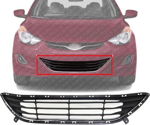 Front Bumper Grille Textured With Chrome Insert Plastic Direct Replacement Compatible With Hyundai Elantra 2011-2013 HY1036123 865603X000 in Saudi Arabia