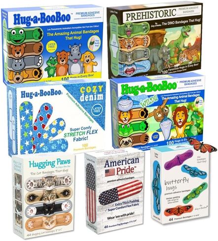 معانقة الطيور - ضمادات لاصقة ممتازة للطيور من Hug-a-BooBoo، ضمادات الطيور التي تعانق! طيور جميلة ملونة - الحسون الأمريكي، القيق الأزرق، الكاردينال الأحمر، الببغاء الهندي صندوق 24 قيراط in Kuwait