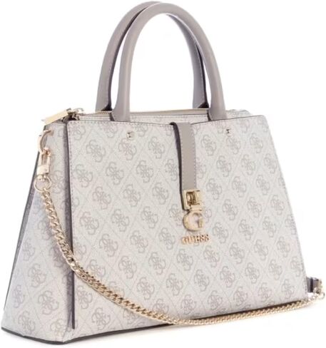 GUESS Zamira Luxury Satchel, Dark Taupe Logo in Saudi Arabia
