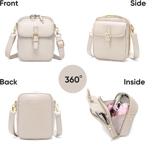 1060 أكياس كروس من الجلد للنساء محفظة نباتية مضادة للسرقة مع فتحات البطاقة ، وحقيبة كتف السفر ، ومحفظة كروس مائية مقاومة للماء in Kuwait