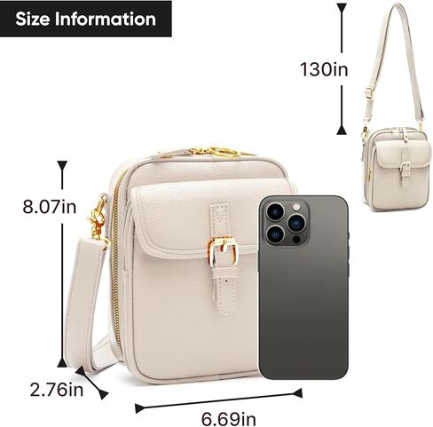 1060 أكياس كروس من الجلد للنساء محفظة نباتية مضادة للسرقة مع فتحات البطاقة ، وحقيبة كتف السفر ، ومحفظة كروس مائية مقاومة للماء in Kuwait