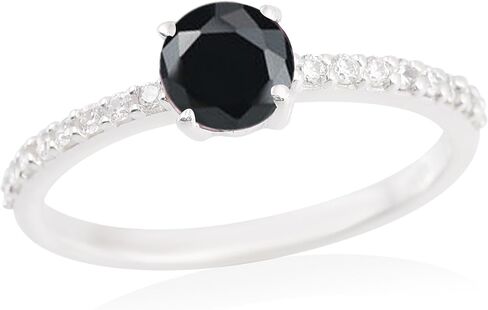 Black Tourmaline Round Shape Silver Ring husband gift- Solid Silver Black Tourmaline loose stone Rings - Black Tourmaline 925 Silver Ring suppiler jewelry gift for mom birthday in Saudi Arabia