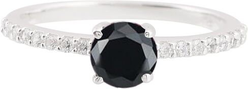 Black Tourmaline Round Shape Silver Ring husband gift- Solid Silver Black Tourmaline loose stone Rings - Black Tourmaline 925 Silver Ring suppiler jewelry gift for mom birthday in Saudi Arabia