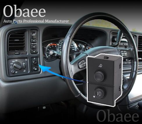 Fog Lamp Switch Cargo Light Switch Compatible with 03-07 Chevy Chevrolet Tahoe Avalanche Suburban Silverado Cadillac Escalade GMC Yukon Sierra 1500 2500 3500 Replace 15143597 15076588 Bluish LED in Saudi Arabia