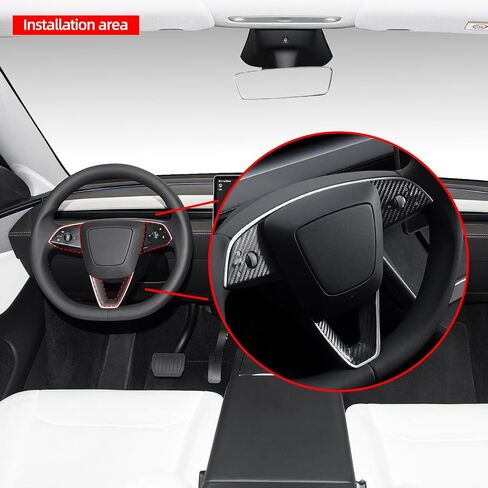لوحة القيادة Betterhumz Dashing Dashering Lawer Trim متوافقة مع Tesla Model Y Juniper 2025 ، لالكربون الكربون Cover Cover Decord الملحقات الداخلية للسيارة (جلد الغزال الأحمر) in Saudi Arabia