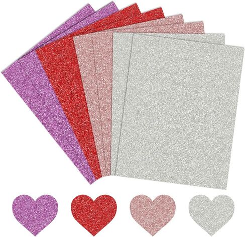 40 Sheet Christmas Glitter Cardstock Red Green Gold Silver Xmas Thick Card Stock Paper 92lb/250gsm Paper Cards for Prints Scrapbook DIY Craft Supplies, 8.5 x 11 Inch in Saudi Arabia