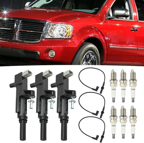 3 Pack UF640 Ignition Coil Coil Pack 6 Spark Plug 3 Wire ، استبدال Dodge Dakota Durango 2009-2011 ، استبدال Jeep Commander Cherokee 2009-2010 ، يحل محل 5C1709 5149199AA in Saudi Arabia