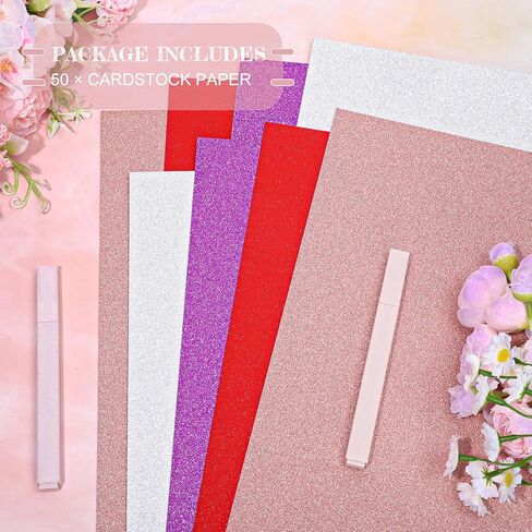 40 Sheet Christmas Glitter Cardstock Red Green Gold Silver Xmas Thick Card Stock Paper 92lb/250gsm Paper Cards for Prints Scrapbook DIY Craft Supplies, 8.5 x 11 Inch in Saudi Arabia