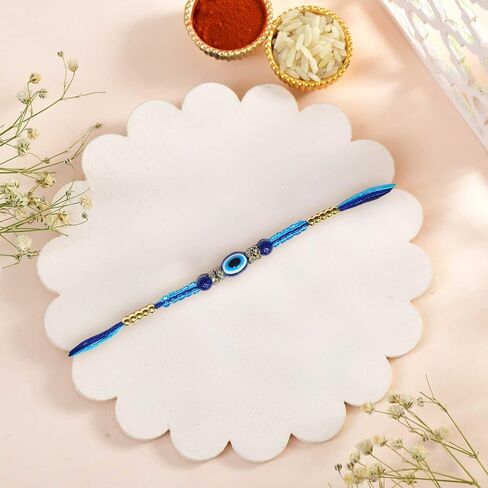 Handmade Evil Eye Rakhi Set of 3 – Beaded Rakhi for Brother – Raksha Bandhan Gift – Nazar Rakhi Combo in Saudi Arabia
