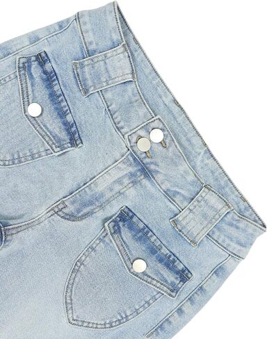 سراويل جينز للنساء منخفضة الصديق جينز جينز عصري Strechy Bell Bottom Y2K Denim مع جيوب in Kuwait