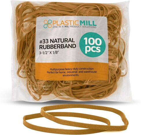 PlasticMill Argyle Purple Rubber Bands Size 33 (3 1/2" x 1/8") - #33 Colored Rubber Bands Office Supplies - Strong, Elastic Bands for Crafts, Balloon Garland, Cash, File Folders (100-Pack) in Kuwait