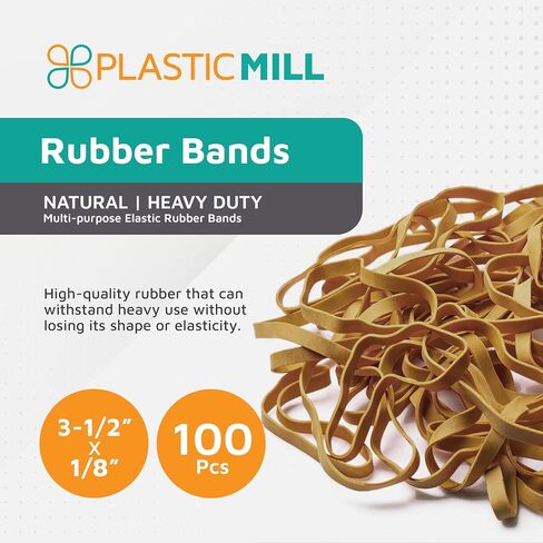 PlasticMill Argyle Purple Rubber Bands Size 33 (3 1/2" x 1/8") - #33 Colored Rubber Bands Office Supplies - Strong, Elastic Bands for Crafts, Balloon Garland, Cash, File Folders (100-Pack) in Kuwait