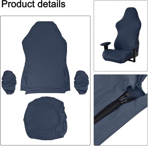 Stretch Gaming Chair Cover, Soft and Comfortable, Dust Protection, Modern Design, for Office Computer Racing Seat(Dark Blue) in Saudi Arabia