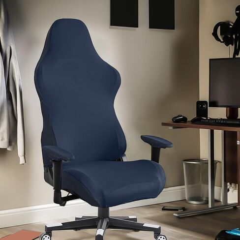 Stretch Gaming Chair Cover, Soft and Comfortable, Dust Protection, Modern Design, for Office Computer Racing Seat(Dark Blue) in Saudi Arabia