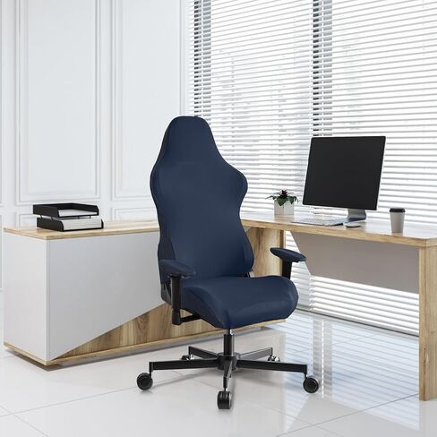 Stretch Gaming Chair Cover, Soft and Comfortable, Dust Protection, Modern Design, for Office Computer Racing Seat(Dark Blue) in Saudi Arabia