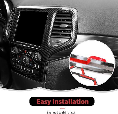 RT-TCZ Carbon Fiber Center Console Multimedia Multimigation GPS GPS Cover Cover Accountors INTROPERSIONS لـ JEEP GRAND Cherokee 2014-2018 in Saudi Arabia