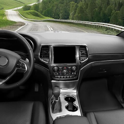 RT-TCZ Carbon Fiber Center Console Multimedia Multimigation GPS GPS Cover Cover Accountors INTROPERSIONS لـ JEEP GRAND Cherokee 2014-2018 in Saudi Arabia