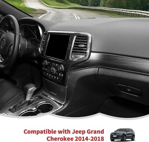 RT-TCZ Carbon Fiber Center Console Multimedia Multimigation GPS GPS Cover Cover Accountors INTROPERSIONS لـ JEEP GRAND Cherokee 2014-2018 in Saudi Arabia