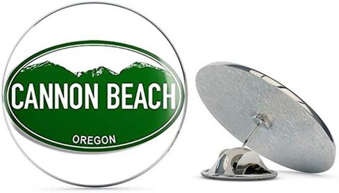Green Mountain Oval Cannon Beach Oregon (or rv Visit Logo) Metal 0.75" Lapel Hat Pin Tie Tack Pinback in Saudi Arabia