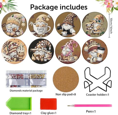 8 PCS Small Animals Diamond Art Coasters Kits - Fall Diamond Painting Coasters Kits with Holder, Diamond Art Coasters, Diamond Art Kits for Adults Coasters, for Home Decor Gifts 4X4Inch (Autumn) in Kuwait