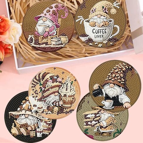 8 PCS Small Animals Diamond Art Coasters Kits - Fall Diamond Painting Coasters Kits with Holder, Diamond Art Coasters, Diamond Art Kits for Adults Coasters, for Home Decor Gifts 4X4Inch (Autumn) in Kuwait