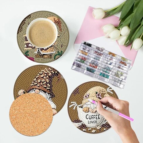 8 PCS Small Animals Diamond Art Coasters Kits - Fall Diamond Painting Coasters Kits with Holder, Diamond Art Coasters, Diamond Art Kits for Adults Coasters, for Home Decor Gifts 4X4Inch (Autumn) in Kuwait