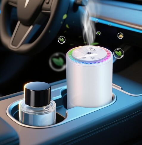 Waterless Diffuser for Essential Oil Nebulizer Battery Operated Scent Air Machine, Auto On/Off by AI Chip, Built-in Battery, Works Silently, 3 Mist Level for Home Room Cars Office Black in Kuwait