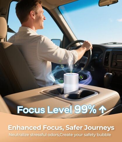 Waterless Diffuser for Essential Oil Nebulizer Battery Operated Scent Air Machine, Auto On/Off by AI Chip, Built-in Battery, Works Silently, 3 Mist Level for Home Room Cars Office Black in Kuwait