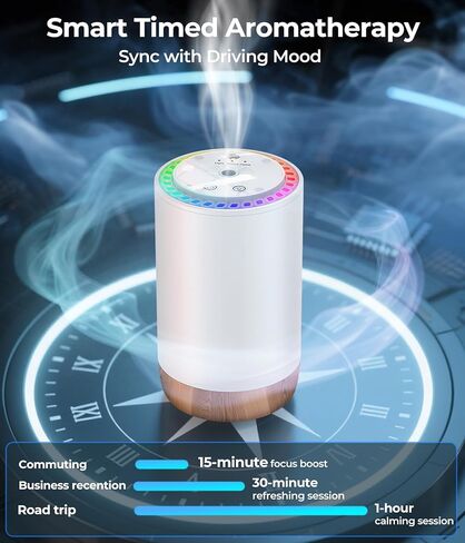 Waterless Diffuser for Essential Oil Nebulizer Battery Operated Scent Air Machine, Auto On/Off by AI Chip, Built-in Battery, Works Silently, 3 Mist Level for Home Room Cars Office Black in Kuwait