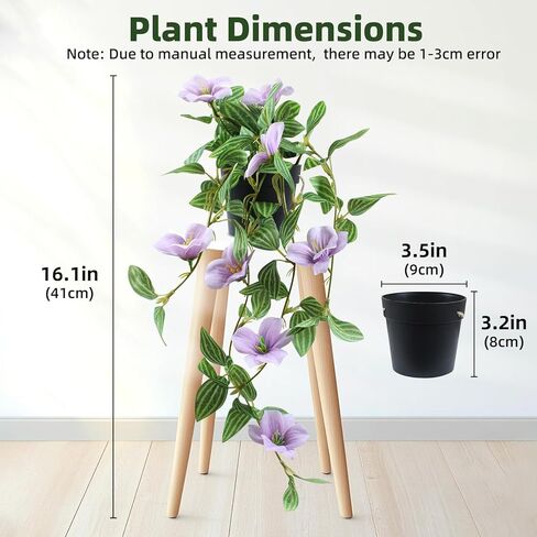 2 PCS نبات اللبلاب الاصطناعي مع الزهور 3D Faux الخضراء الخضراء مزيفة أوراق أوراق الأشعة فوق البنفسجية كرمة زهرية مقاومة للزهور للداخلية الداخلية في الهواء الطلق حديقة ديكور المنزل in Kuwait