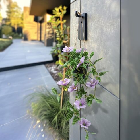 2 PCS نبات اللبلاب الاصطناعي مع الزهور 3D Faux الخضراء الخضراء مزيفة أوراق أوراق الأشعة فوق البنفسجية كرمة زهرية مقاومة للزهور للداخلية الداخلية في الهواء الطلق حديقة ديكور المنزل in Kuwait