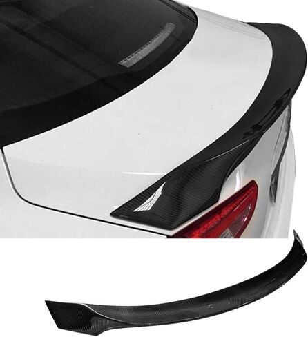 Trunk Spoiler Compatible with 2014-2023 Maserati Ghibli ASPEC, ASPEC Style Black Real Carbon Fiber Trunk Deck Lid Lip Wing by IKON MOTORSPORTS, 2015 2016 2017 2018 2019 2020 in Kuwait