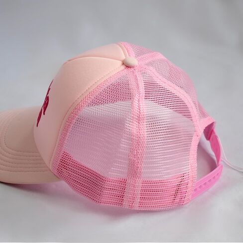 Sorority Shop Phi Mu Baseball Cap - Mesh Trucker-Style Hat, Padded Front Panel and Snap Closure, Phi Mu Gifts for Women Pink in Saudi Arabia