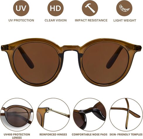 Reader Sunglasses for Women Classic Round Frame Full Lens Reading Sunglasses Outdoor UV400 Protection Eyeglasses in Saudi Arabia