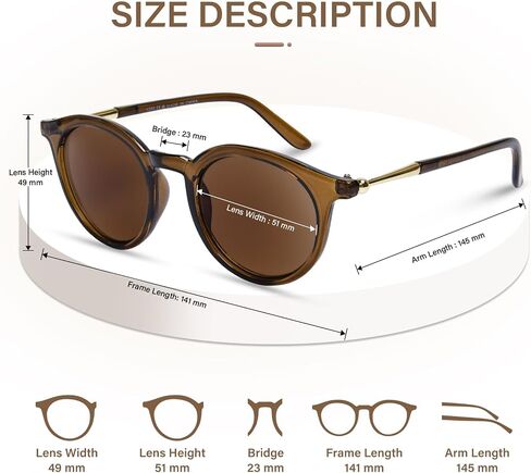 Reader Sunglasses for Women Classic Round Frame Full Lens Reading Sunglasses Outdoor UV400 Protection Eyeglasses in Saudi Arabia