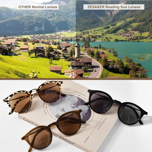 Reader Sunglasses for Women Classic Round Frame Full Lens Reading Sunglasses Outdoor UV400 Protection Eyeglasses in Saudi Arabia