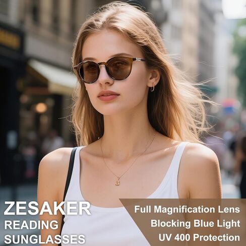Reader Sunglasses for Women Classic Round Frame Full Lens Reading Sunglasses Outdoor UV400 Protection Eyeglasses in Saudi Arabia