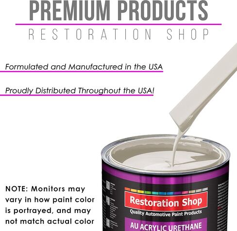 Restoration Shop - Pure White Acrylic Urethane Auto Paint - Complete Quart Paint Kit - Professional Single Stage High Gloss Automotive, Car, Truck Coating, 4:1 Mix Ratio, 2.8 VOC in Saudi Arabia