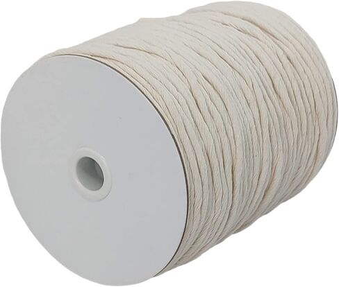 سلك ماكن من القطن المفرد 6 مم ، بيج 114 ياردة ، القطن الطبيعي غير المسبق ، حبل سميك ملتوية واحد ، حبل حرفة ناع in Kuwait