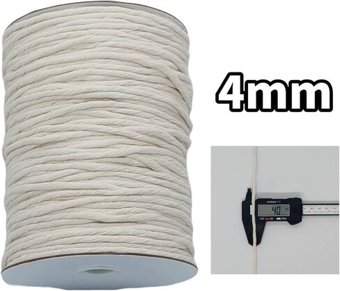 سلك ماكن من القطن المفرد 6 مم ، بيج 114 ياردة ، القطن الطبيعي غير المسبق ، حبل سميك ملتوية واحد ، حبل حرفة ناع in Kuwait