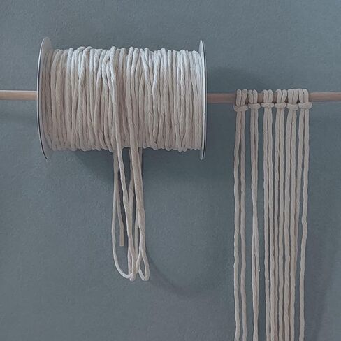 سلك ماكن من القطن المفرد 6 مم ، بيج 114 ياردة ، القطن الطبيعي غير المسبق ، حبل سميك ملتوية واحد ، حبل حرفة ناع in Kuwait