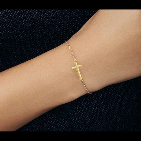 Rnivida 925 Sterling Silver Evil Eye Cross Chain Bracelet for Women,Adjustable in Saudi Arabia