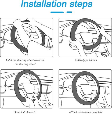 Car Steering Wheel Cover, Leather Elastic No Inner Ring Vehicle Steering Wheel Protector for 14.5-15Inch, Anti Slip Auto Interior Protection Accessories, Universal for SUV Sedan Truck (Black) in Saudi Arabia
