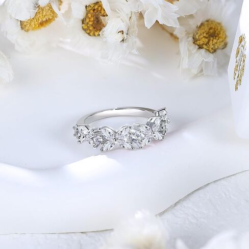 Birth Flower Ring For Women, Sterling S925 Silver Birthstone Ring For Mother Daughter, Dainty Daisy Flower Ring in Saudi Arabia