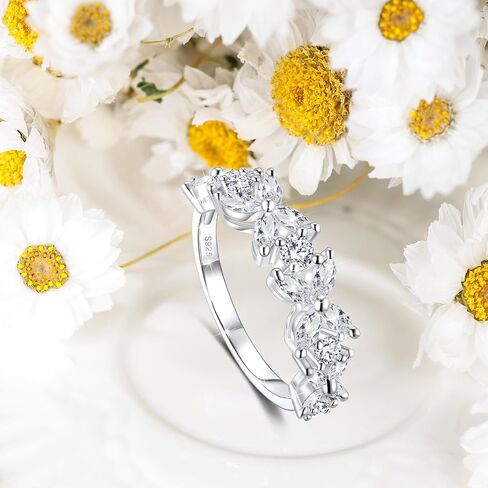 Birth Flower Ring For Women, Sterling S925 Silver Birthstone Ring For Mother Daughter, Dainty Daisy Flower Ring in Saudi Arabia