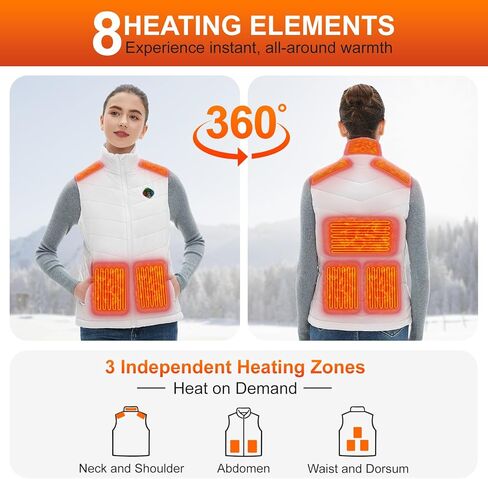 Heated Vest Women with Battery Pack Included, Smart Controller, Lightweight Electric Heating Jacket, Light Out Design in Saudi Arabia