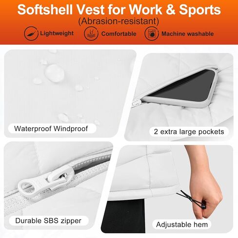 Heated Vest Women with Battery Pack Included, Smart Controller, Lightweight Electric Heating Jacket, Light Out Design in Saudi Arabia