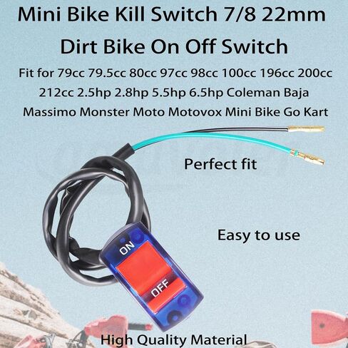 7/8 22mm Mini Bike Dirt Bike On Off Switch Switch Switch Presidents President Presacts for Coleman Mini Bike Dirt Four Wheeler Moped Go Kart. in Saudi Arabia